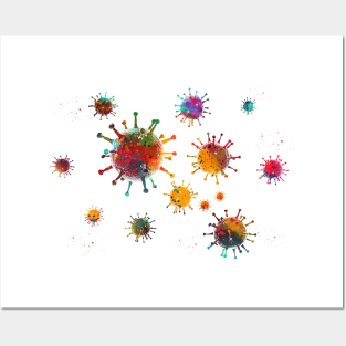 Virus illustration Posters and Art